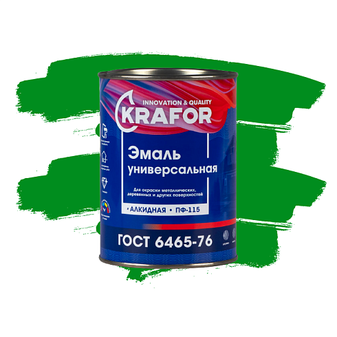 Эмаль ПФ-115  ЗЕЛЕНАЯ 2,7кг "KRAFOR" (6)