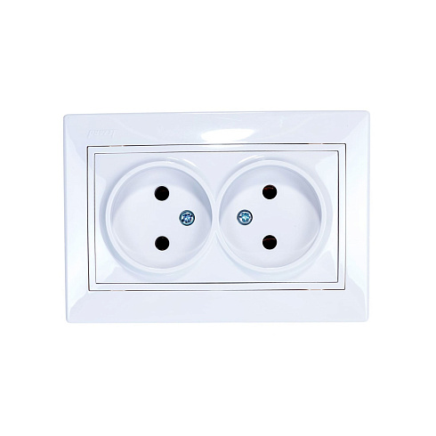 Розетка 2-м СП Мира б/з керам. бел/бел 701-0202-128