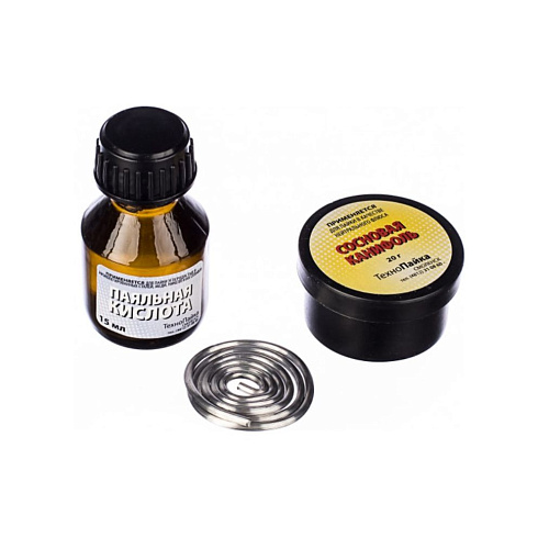 Набор для пайки №1 (припой ПОС-61 10гр,канифоль сосн.20гр.,кислота паяльная 15мл) (60621)