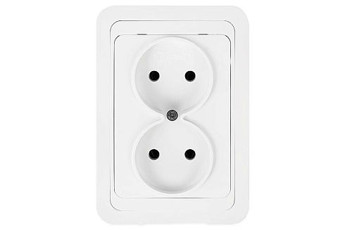 Розетка 2-м СП Mimoza б/з бел/бел. Makel 12017