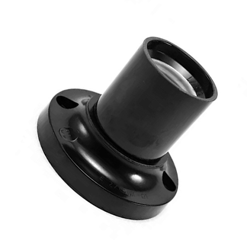 Патрон эл.E27 потол.карб. черный 4А 250В РМ10