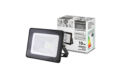 Прожектор СДО-04-010Н 6500К IP65 черн.10Вт TDM народный SQ0336-0260