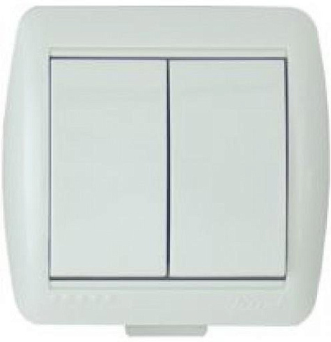 Выкл.2-кл.ОП Ната  бел. Lezard 710-0200-101
