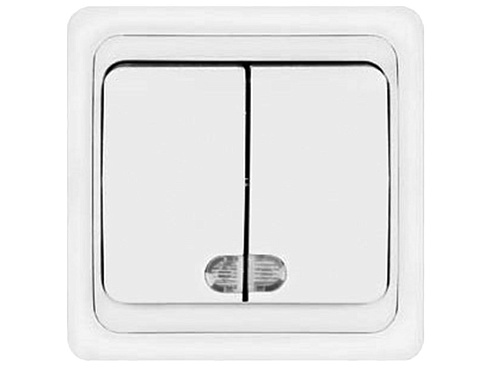 Выкл.2-кл.СП Валери 10А с инд.бел.В0123