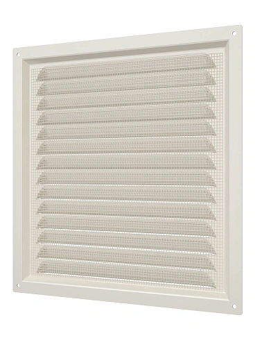 РЕШЕТКА вентиляционная вытяжная стальн. с сеткой 250 Х 250 БЕЖ. (2525МЭ Ivory)