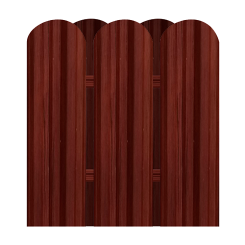 Штакетник фигурный двусторонний М 1,70м (коричневый RAL-8017)