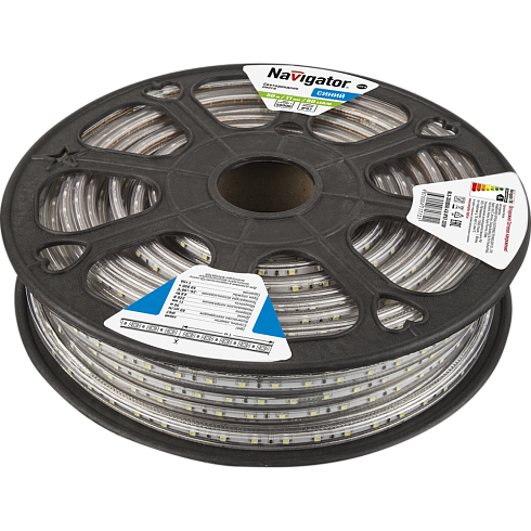 Лента светодиод. Navigator 71 772 Синий в прозрач. силиконе 220V