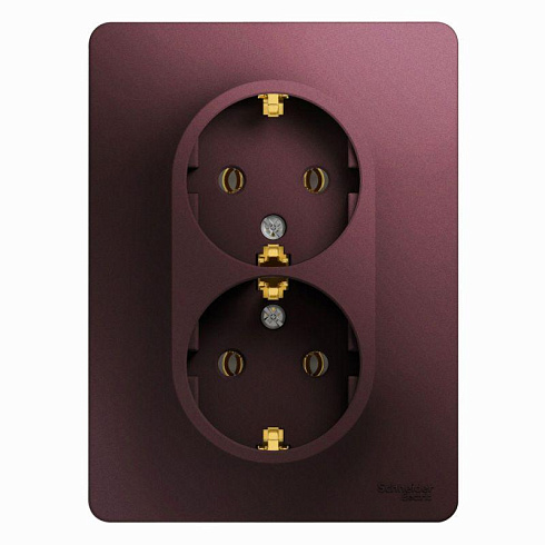 Розетка 2-м Glossa с/з в сборе баклажан Sche GSL001124