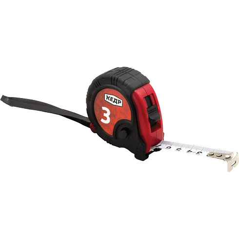 Рулетка красный обрез.корпус с ФИКСАТОРОМ 3м "Кедр" 016-0316 (12)