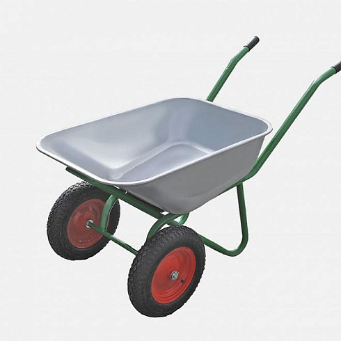 Тачка садовая оцинк. 80л 2 колеса с подшипником (3,25-8) (45494)