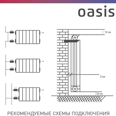 Радиатор  80/500 Bimetal  4 секц OASIS 