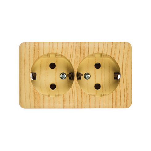 Розетка 2-м ОП VIOLA с/з бел.дуб Lezard 751-5200-127