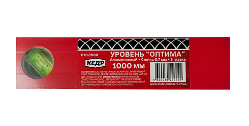 Уровень ОПТИМА 3 глазка 1000мм Кедр 020-1000