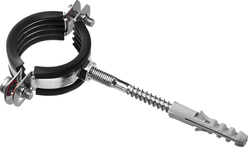 Хомут трубный  74-80 мм (2 1/2") (хомут, дюбель, шуруп) 