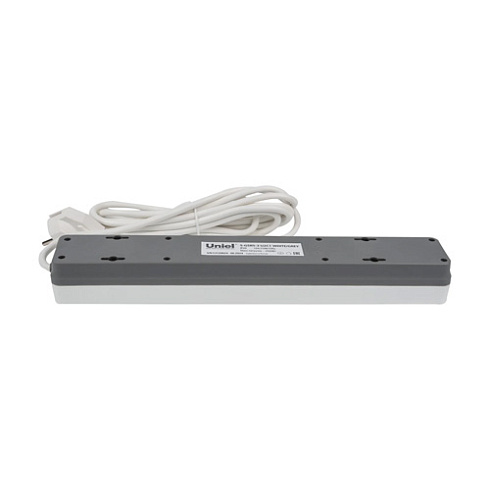 Удл. с сетевым фильтром 5х3м+2USB+1TYPE C, с/з,10A 2500Вт S-GSR5-3 U2C1 White/Grey Uniel UL-00012109