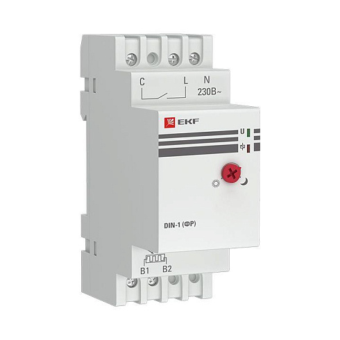 Фотореле с выносным датч. DIN-1 2-100Лк 25A (3000Вт) EKF fr-din-1-25