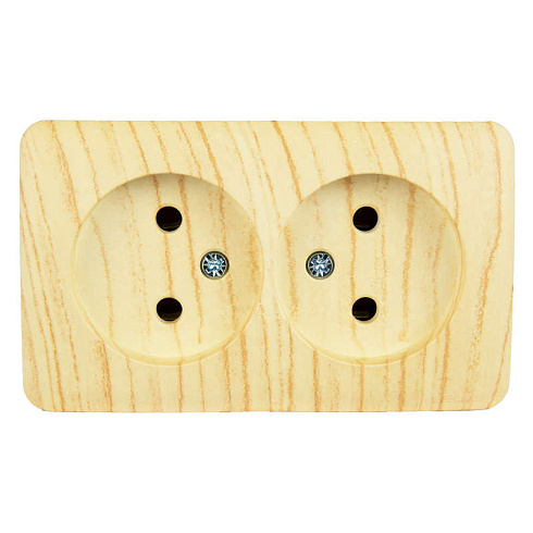 Розетка 2-м ОП VIOLA б/з бел.дуб Lezard 751-5200-128