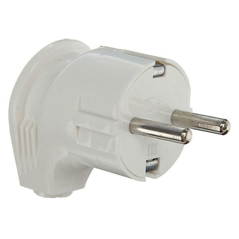 Вилка эл. угловая с с/з бел. 16А A105 UNIVersal