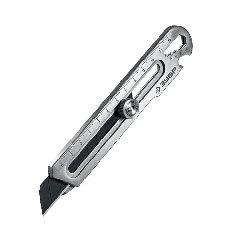 Нож с винтовым фиксатором цельнометалл. Терминатор-18, 18мм ЗУБР Проф (09162)