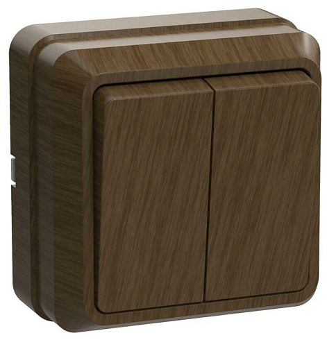 Выключатель 2-кл ОП Октава 10А IP20 ВС20-2-0-ОД дуб IEK EVO20-K04-10-DC