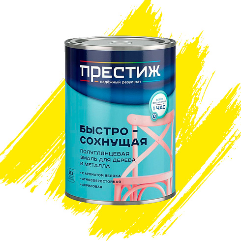 Эмаль акриловая желтая 0,9 кг "Престиж" (6) (24547)