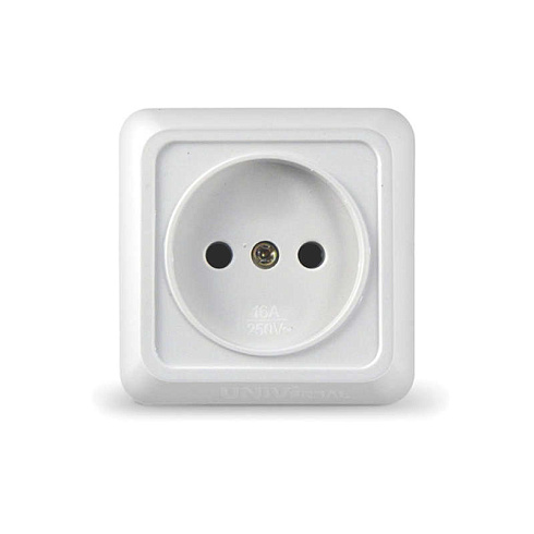 Розетка 1-м ОП Олимп 16А бел.О0022