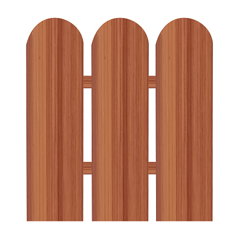 Штакетник фигурный М 0,50м (светлое дерево)
