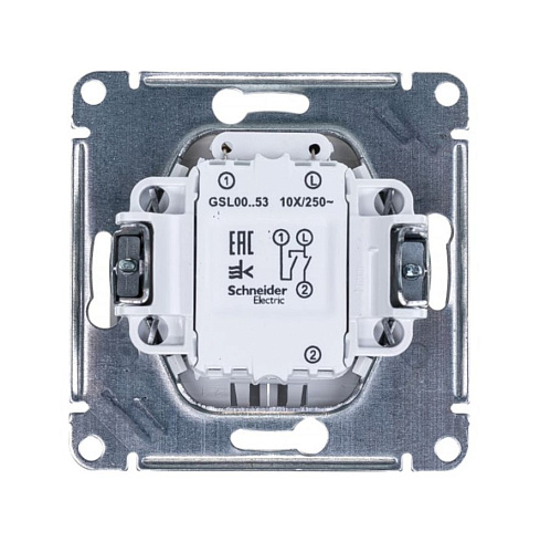 Мех.выключ. 2-кл. СП Glossa 10А IP20 10АХ.бел. с подсветкой Sche GSL000153