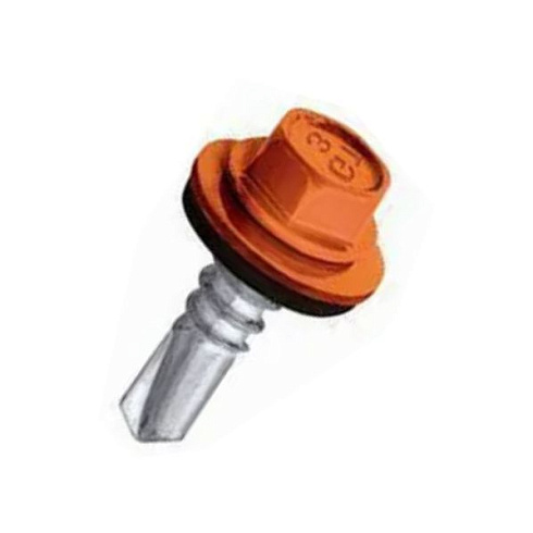 Саморез с умен.свер. гол шестигр. оранжевый цвет (2004) 5,5х19 