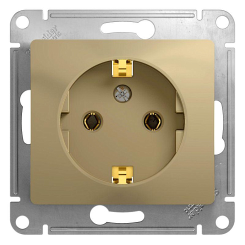 Мех.розет. 1-кл. СП Glossa 16А IP20 с/з титан Sche GSL000443