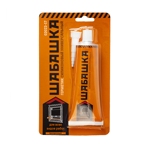 Герметик силикон. универсальный прозрачный 85мл (12) "Шабашка" (241359)