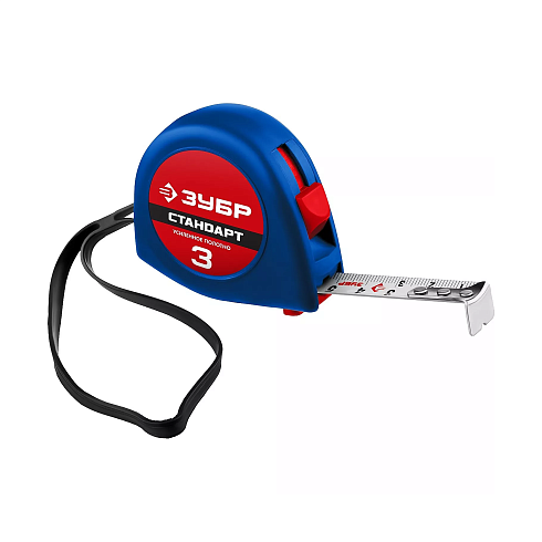 Рулетка ЗУБР "Стандарт",корпус с резин.напылением, 3мх16мм (34016-3)