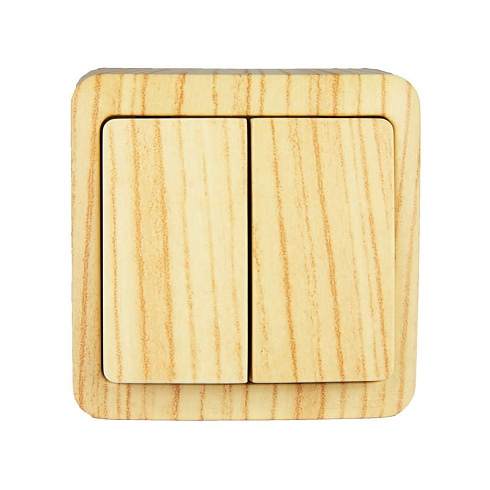 Выкл.2-кл.ОП VIOLA 10А бел.дуб. Lezard 751-5200-101