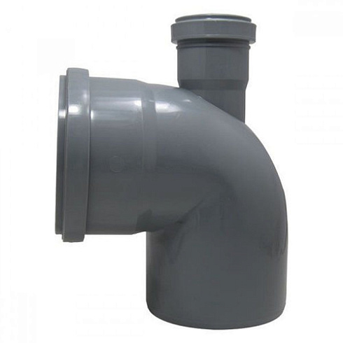 Отвод ПП 110 x 90° с выходом 50( прямой) РР