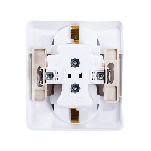 Розетка 2-м СП Этюд 16А с заземл. без защ.шторок бел. SchE PA16-007b