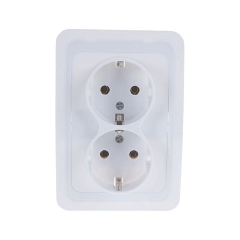 Розетка 2-м СП Валери 16А с/з бел.В0128