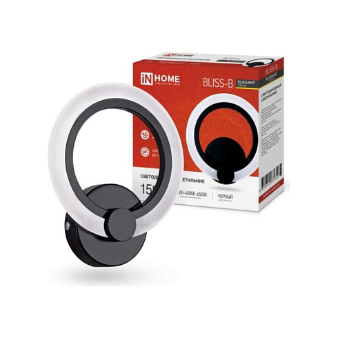 Свтильник светодиод. BLISS-15В 15Вт 3000-6500К 230В STEP COLOR Elegant черн IN HOME 4990612035352