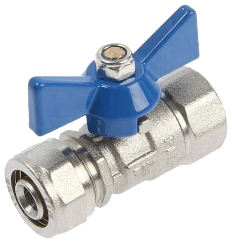 Кран с цангой 16х1/2" ц/г бабочка