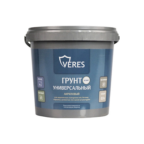 Грунтовка по дереву Veres, матовая акриловая белая, 0,9 л (278983)