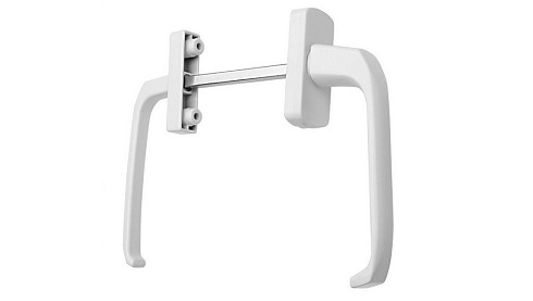 Ручка оконная 2-х сторон. без замка узкая