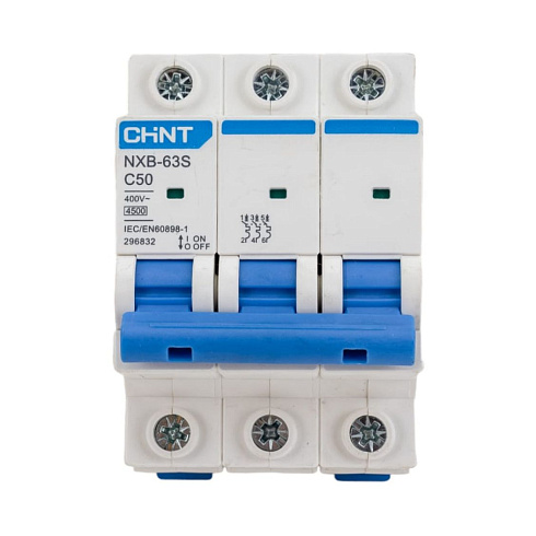 Выкл.авт.мод.3п C  50А 4,5кА NXB-63S CHINT 296832