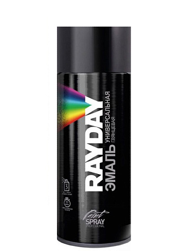 Краска Аэрозоль (акрил) ЧЕРНАЯ ГЛЯНЦЕВАЯ 520 мл "RAYDAY" RD-077