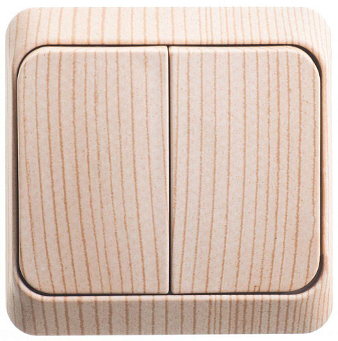 Выкл.2-кл.ОП Этюд Дача 10А сосна SchE BA10-002d