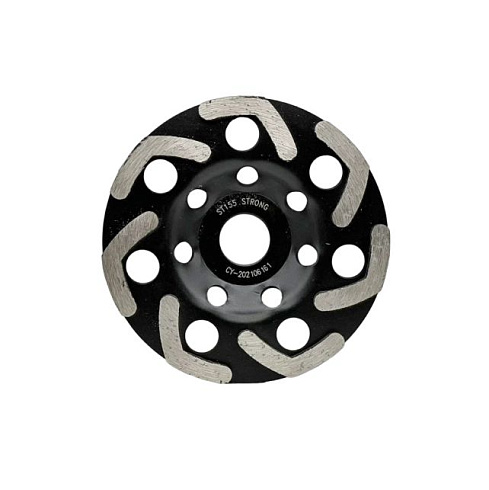 Чашка алмазная по бетону 125мм С-сегмент (бумеранг 7 сегментов) черная (СТД-15500125)