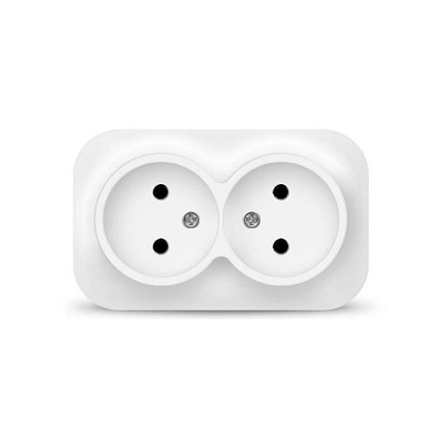 Розетка 2-м ОП 10А IP20 б/з белая IONICH 1417