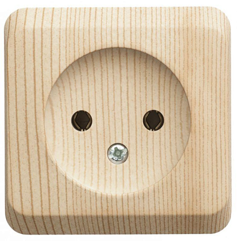 Розетка 1-м ОП Этюд Дача 16А б/з сосна SchE PA16-001d