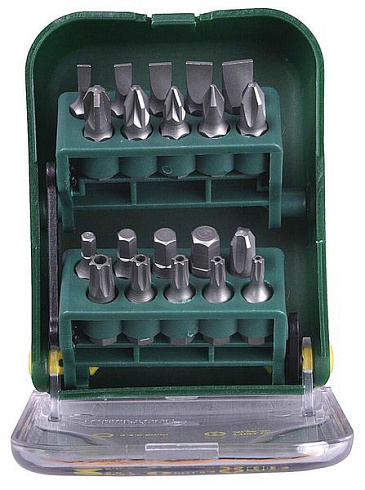 Биты в мобильном бит-боксе с клипсой, Сr-V, 25мм, 21 предмет KRAFTOOL Набор (26135-H21)