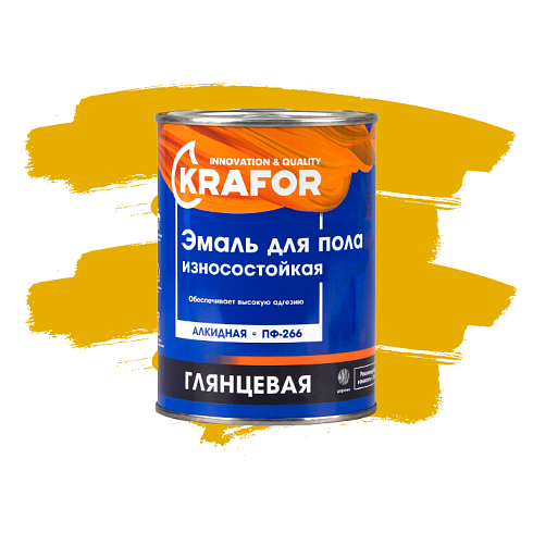 Эмаль ПФ-266 желто-коричневая 2,7 кг "KRAFOR" (6)