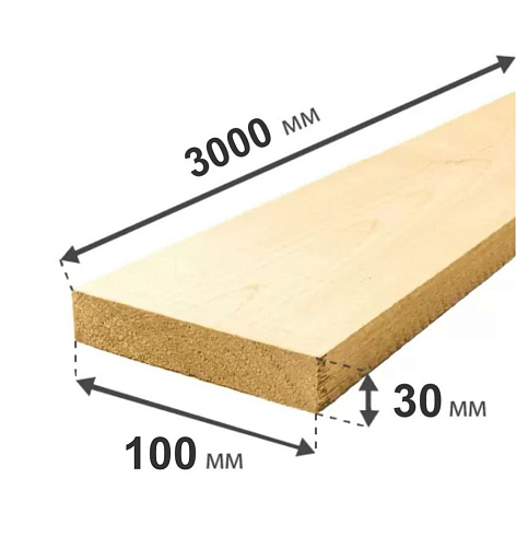 ПОГОНАЖ Доска строганная 100х30х3000
