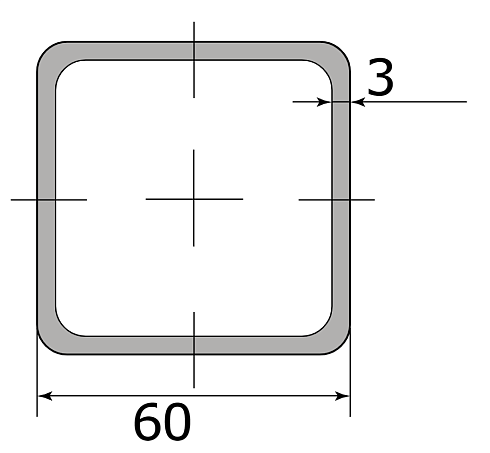 Трубы проф. 60х60х3 (6/12)
